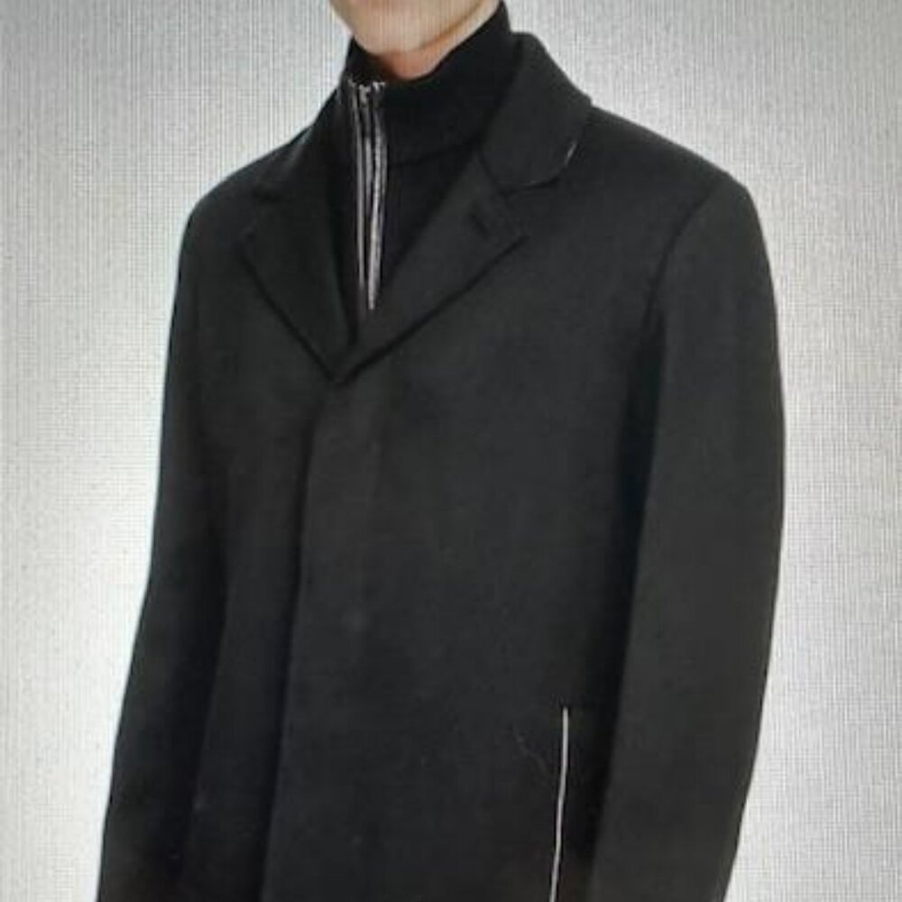 Cole Haan Black Wool Blend Twill Coat w Swtr Bib XL